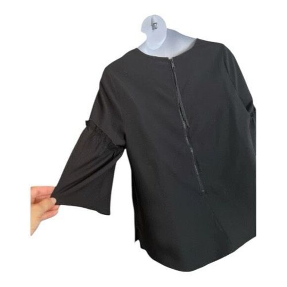 Lane Bryant Women Top Plus Size 18/20 Solid Black Flowy 3/4-Wide Sleeve Boho - Picture 7 of 15